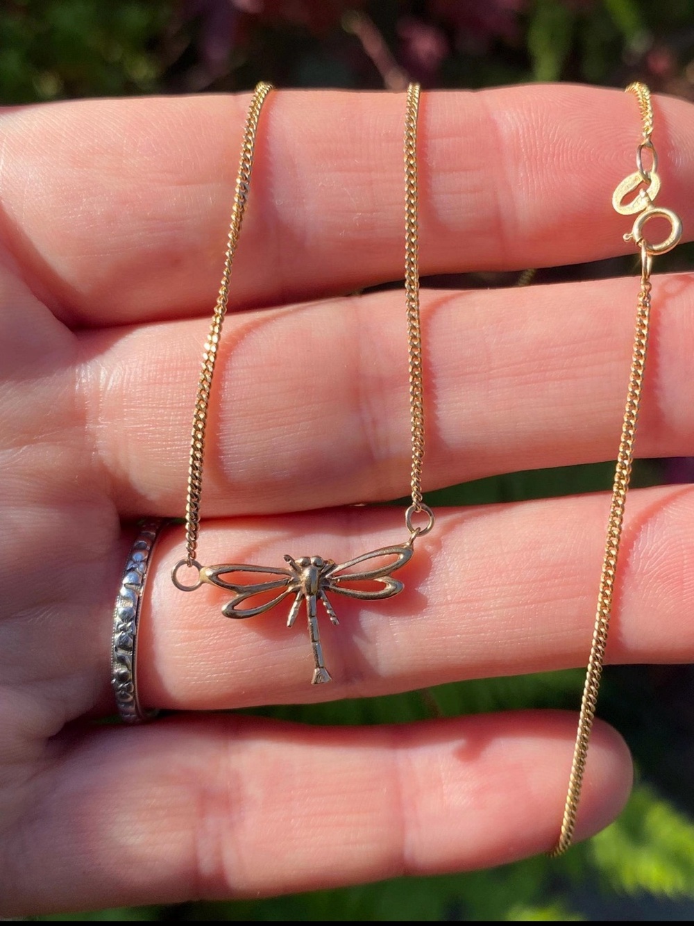 Gold 9CT Dragonfly Pendant Necklace - Classic Women's Jewelry
